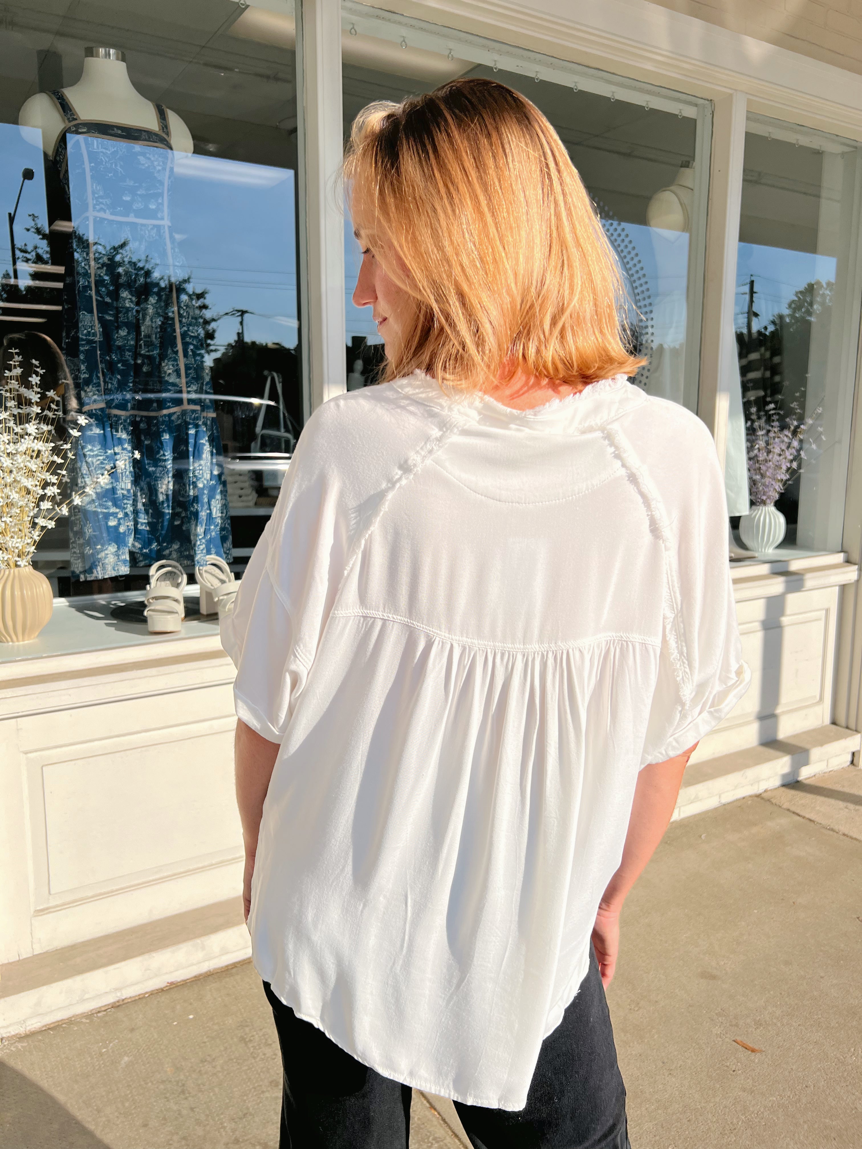 EESome | Button Up Off White Top | Sweetest Stitch