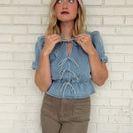 Sofie the Label | Ashton Denim Bow Blouse | Sweetest Stitch