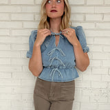 Sofie the Label | Ashton Denim Bow Blouse | Sweetest Stitch