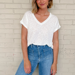 Wasabi and Mint | V-Neck Tee Ivory | Sweetest Stitch Richmond 