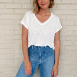 Wasabi and Mint | V-Neck Tee Ivory | Sweetest Stitch Richmond 