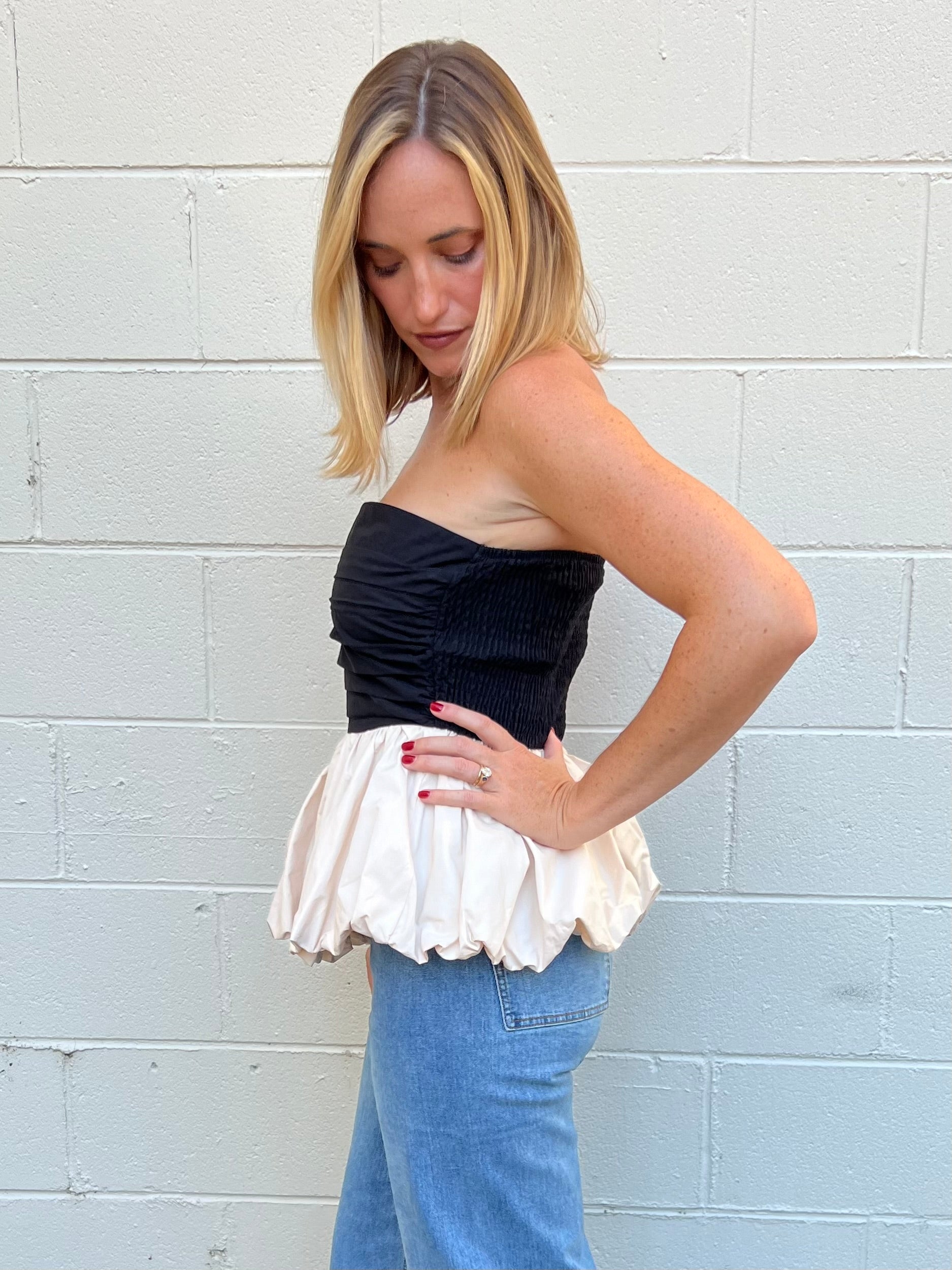 Sofie the Label | Strapless Peplum Top | Sweetest Stitch