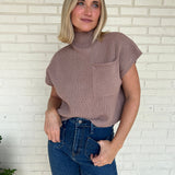 Entro | Taupe Knit Sleeveless Pocket Top | Sweetest Stitch