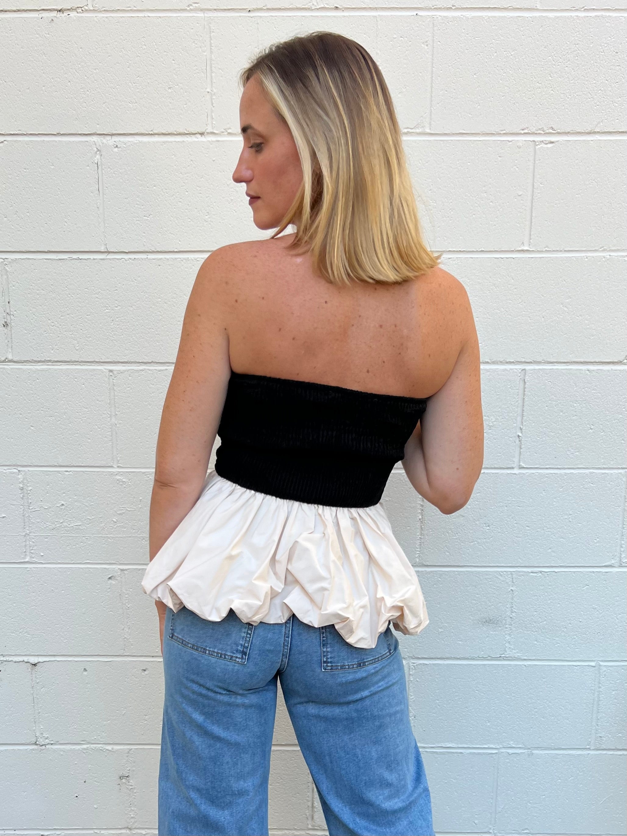 Sofie the Label | Strapless Peplum Top | Sweetest Stitch