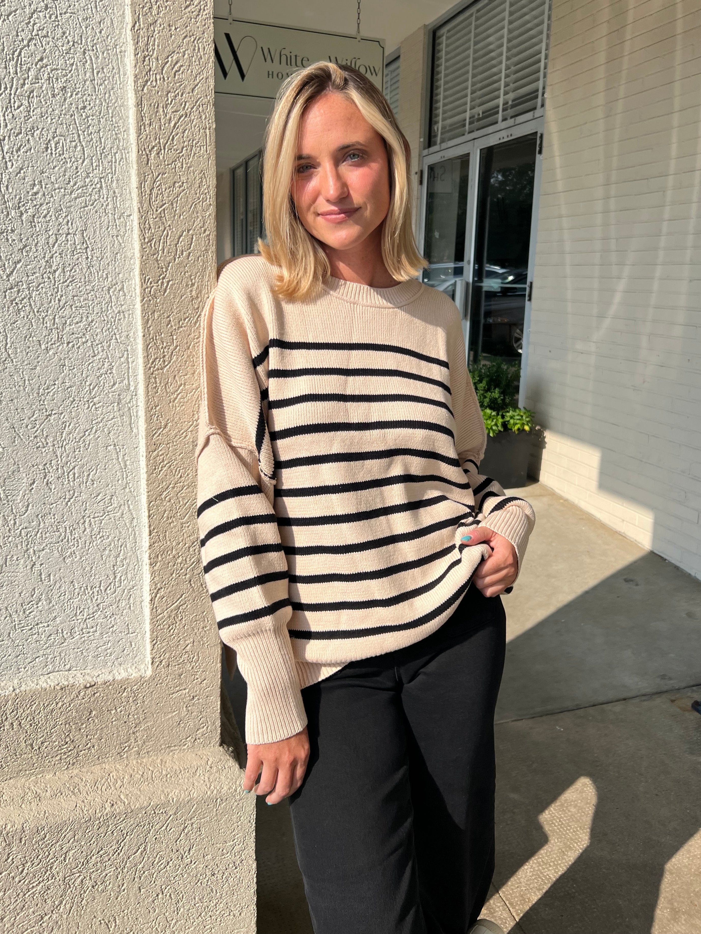 Entro | Striped Oversized Sweater | Sweetest Stitch Boutique