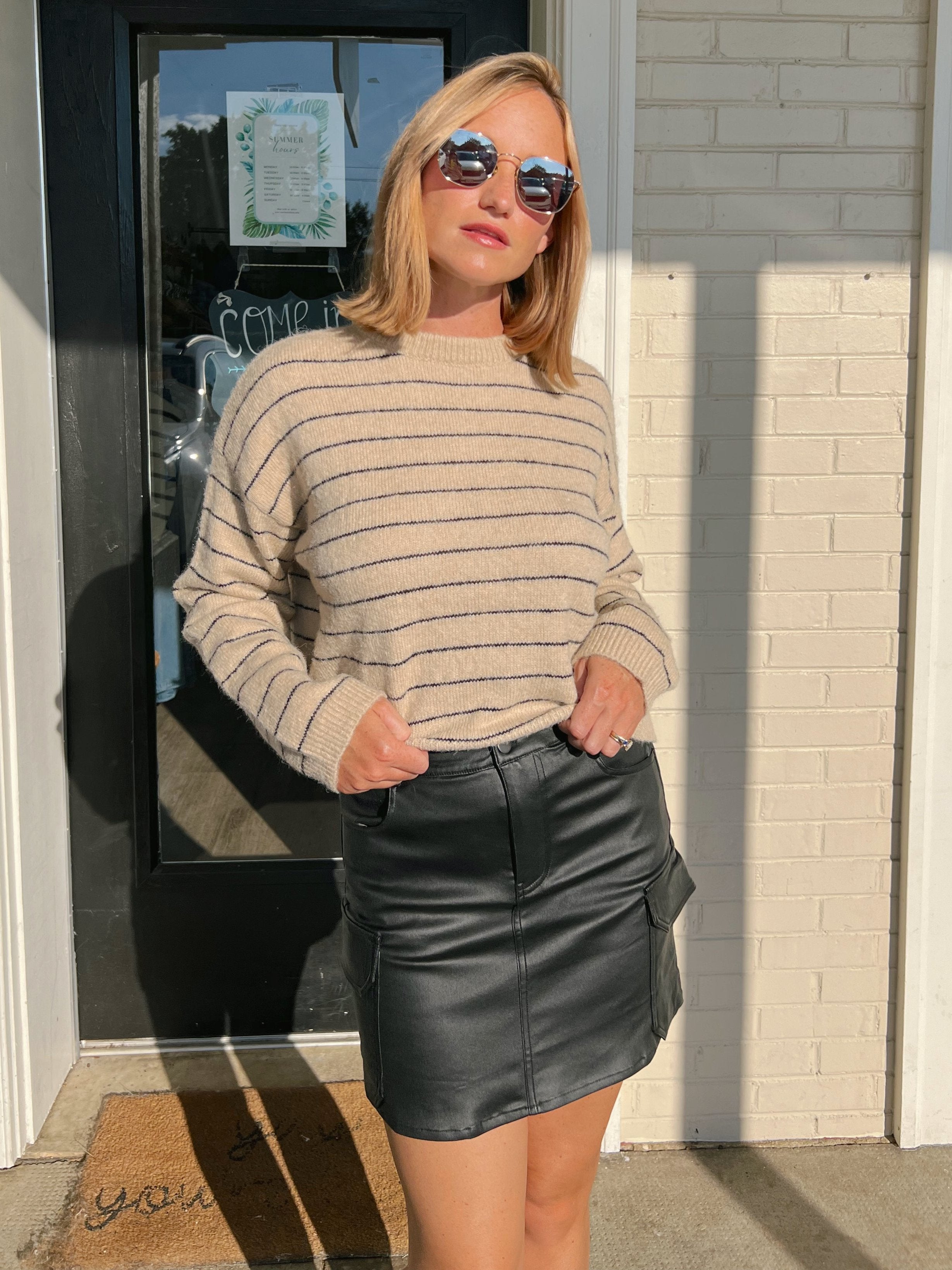 Sadie & Sage | Girl On Fire Faux Leather Skirt | Sweetest Stitch