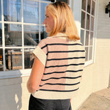 Choose Me Striped Half Zip Top