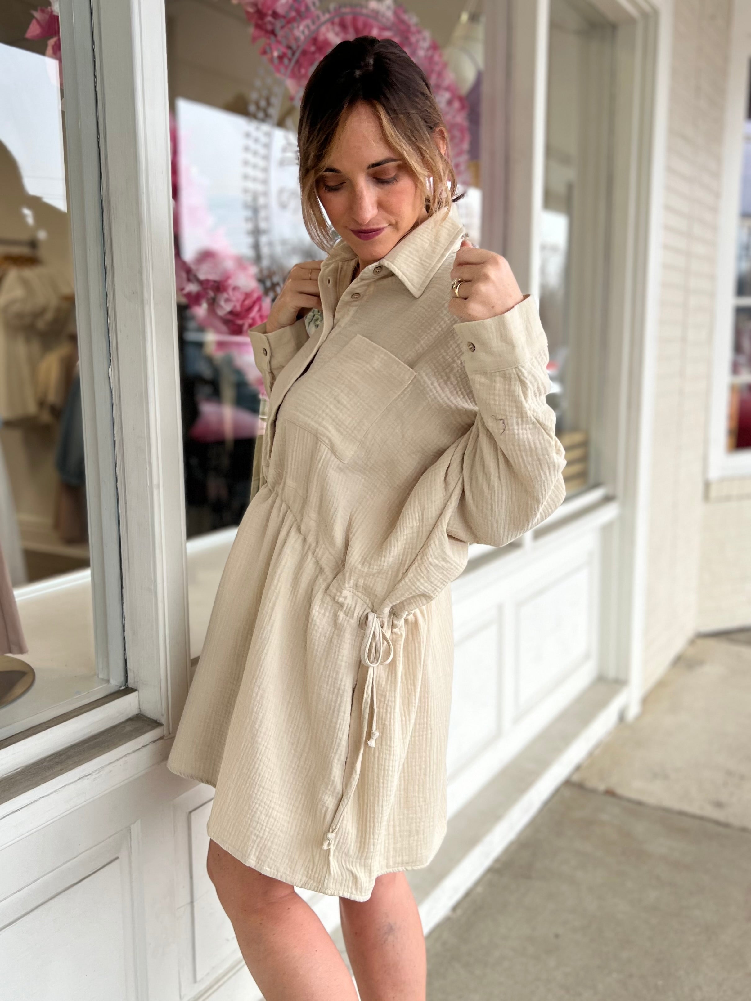 Miou Muse | Layla Gauze Shirt Dress | Sweetest Stich Boutique