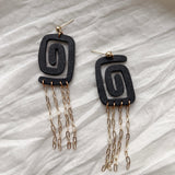 Fringe Spiral Dangle Earrings