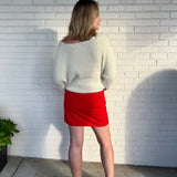 Put A Bow On It Bow Mini Skirt - Red