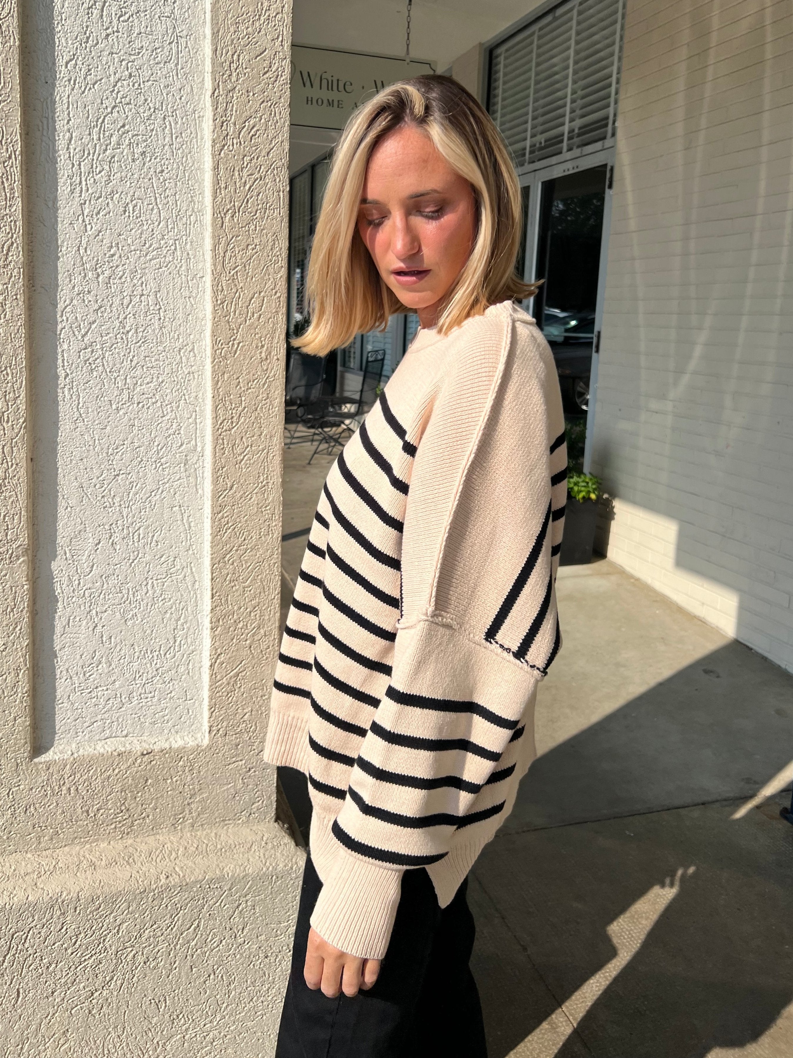 Entro | Striped Oversized Sweater | Sweetest Stitch Boutique