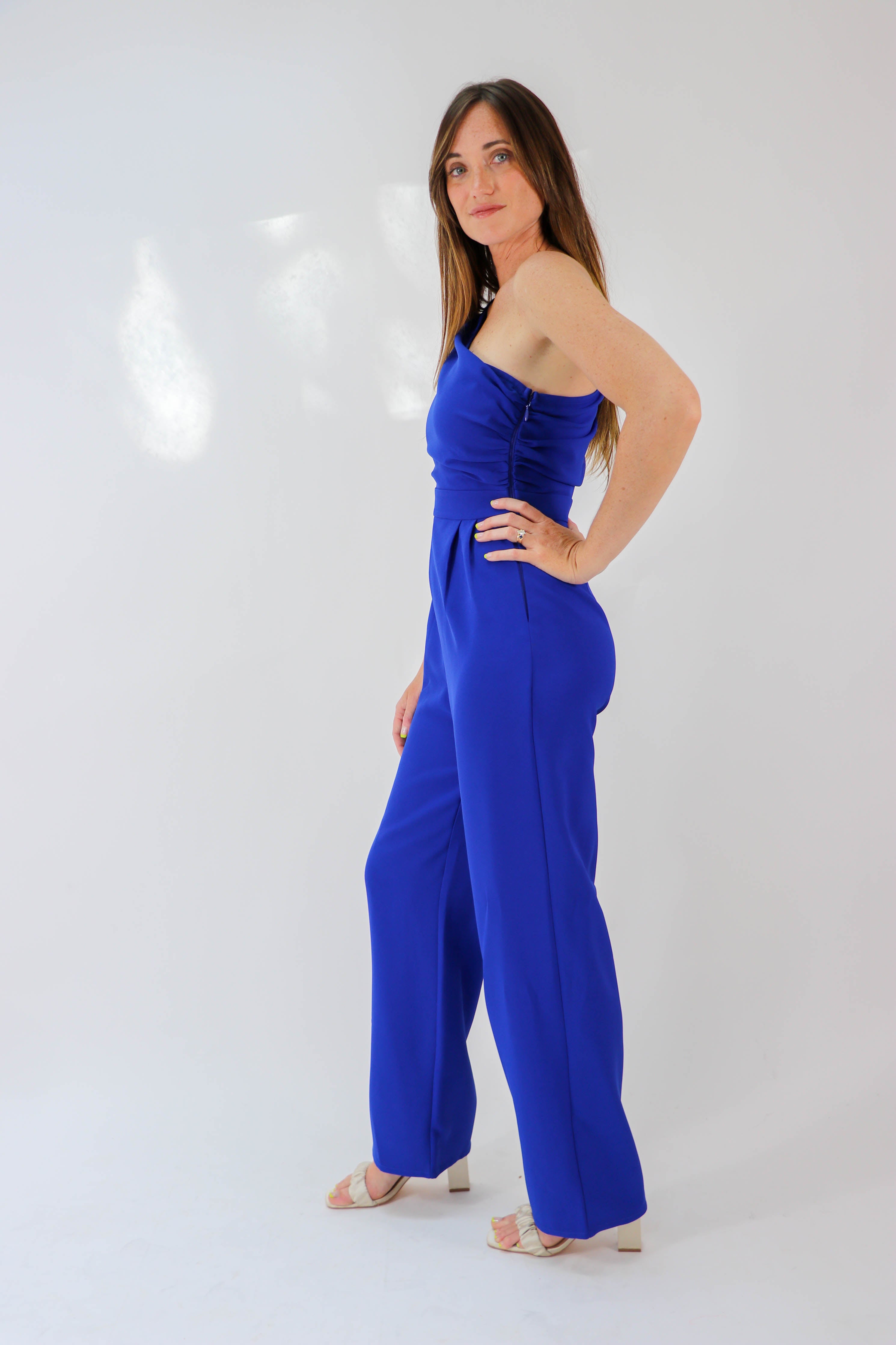 Cobalt Blue One Shoulder Jumpsuit | Sweetest Stitch Online Boutique