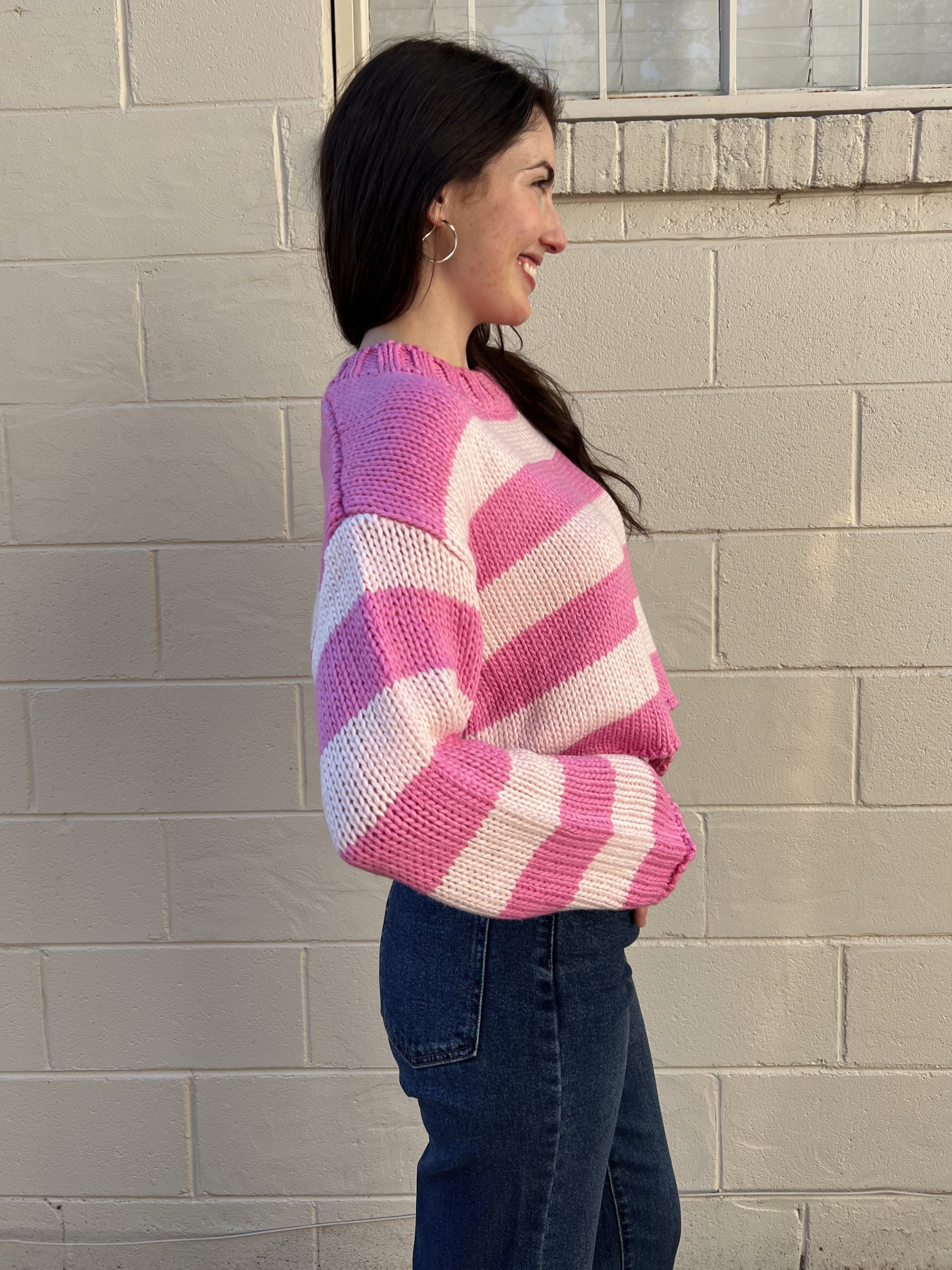 By Together | Pink Striped Charmer Sweater | Sweetest Stitch