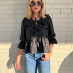 Entro | Black 3/4 Sleeve Blouse | Sweetest Stitch Boutique