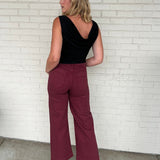 Just Black Denim | Utility Jeans Burgundy | Sweetest Stitch