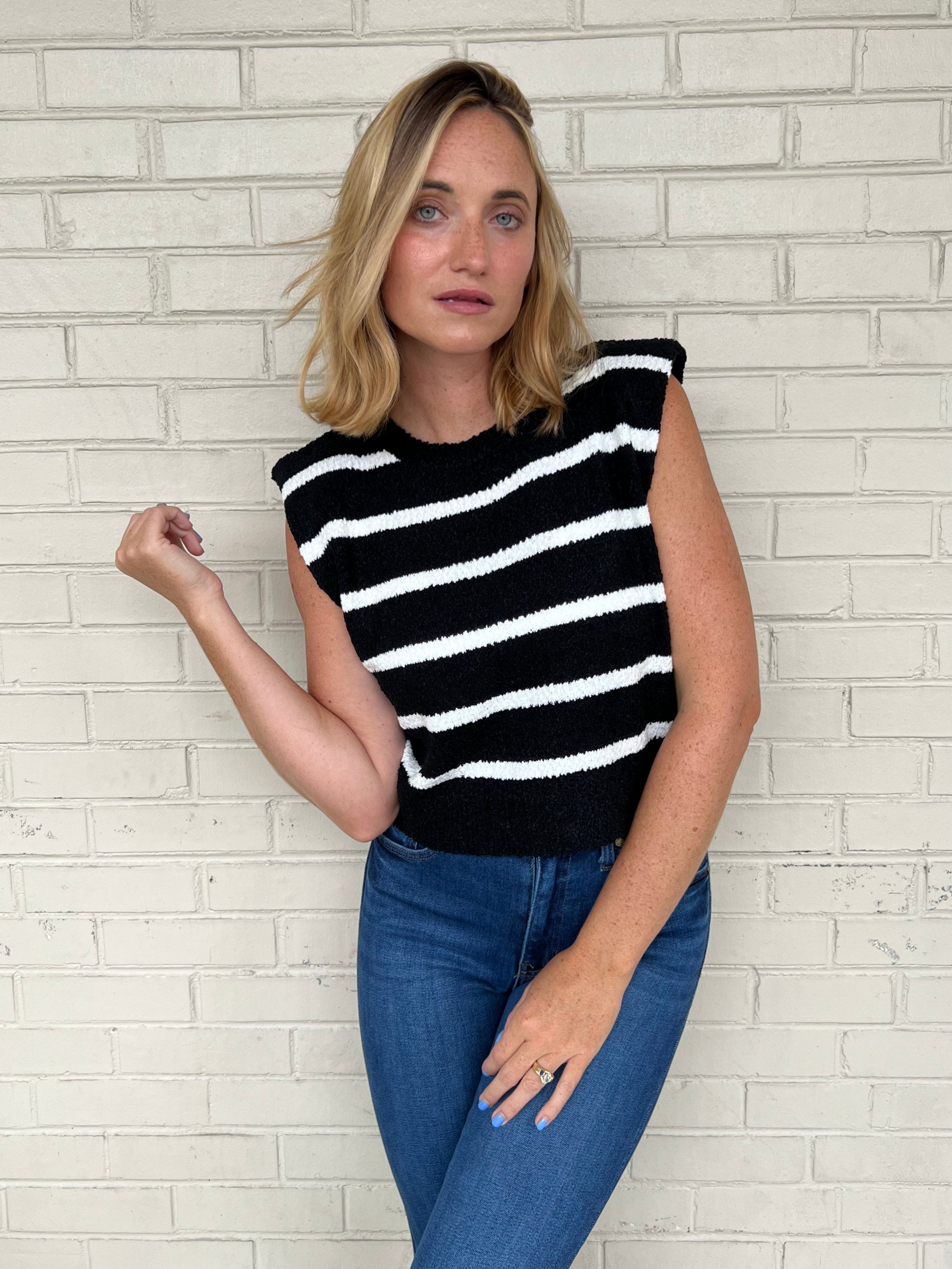 Strut & Bolt | Modern Day Striped Knit Top | Sweetest Stitch