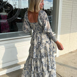 Entro | Taupe Tiered Floral Maxi Dress | Sweetest Stitch