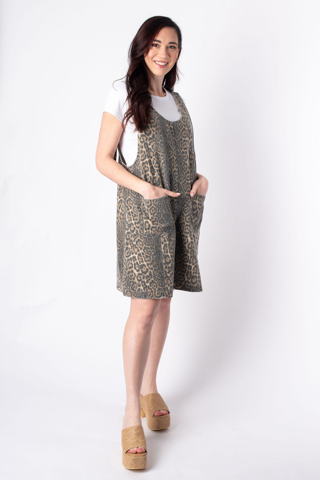 Entro | Carly Leopard Denim Dress  | Sweetest Stitch Boutique