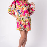 Entro | Floral 3/4 Sleeve Chloe Mini Dress | Sweetest Stitch