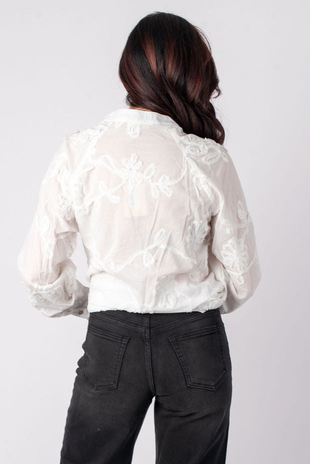 Entro | Floral Applique Charlie Blouse | Sweetest Stitch