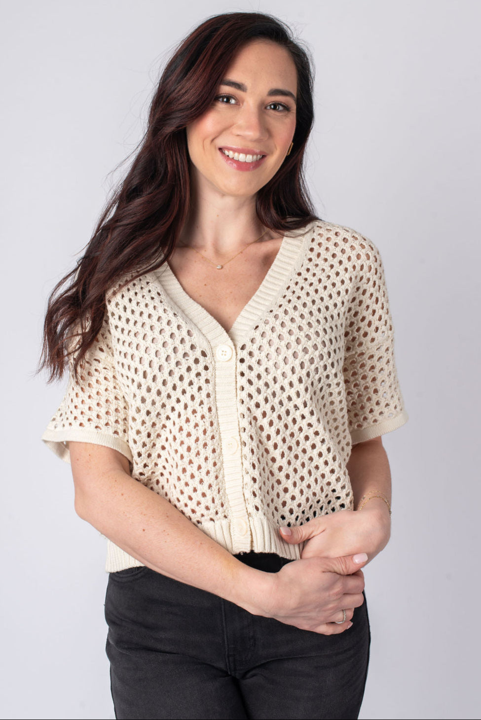 By Together | Jenna Open Knit Cardigan | Sweetest Stitch