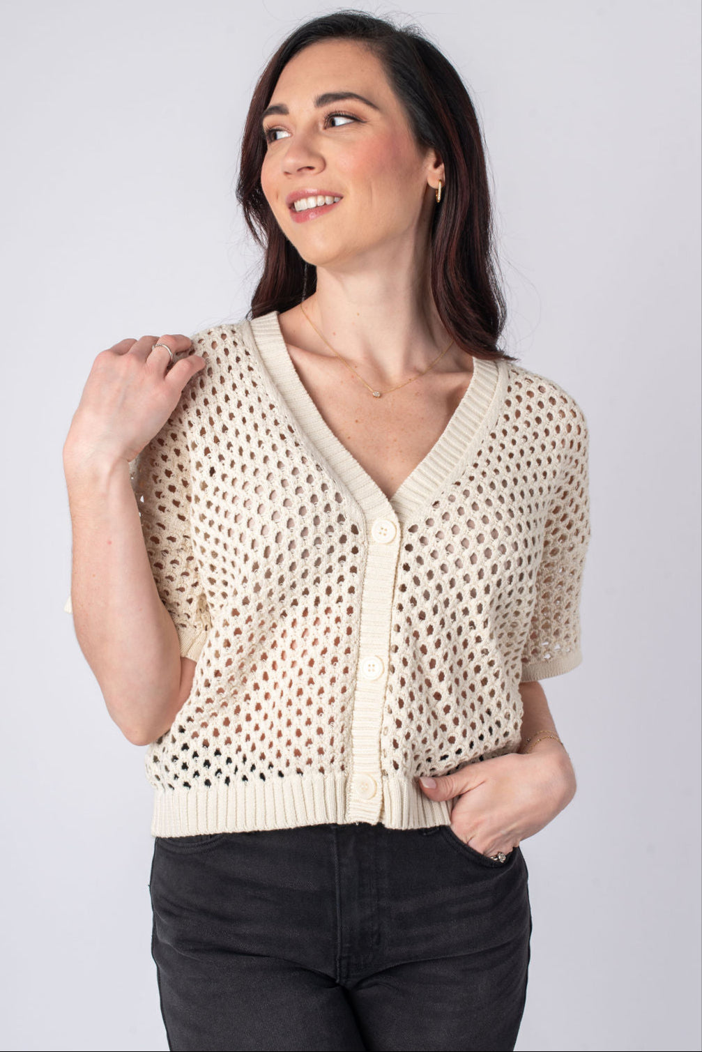 By Together | Jenna Open Knit Cardigan | Sweetest Stitch