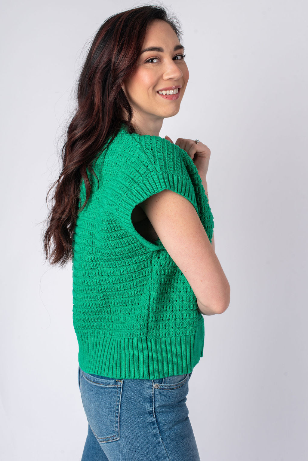 Entro | Green Sleeveless Camila Knit Top | Sweetest Stitch