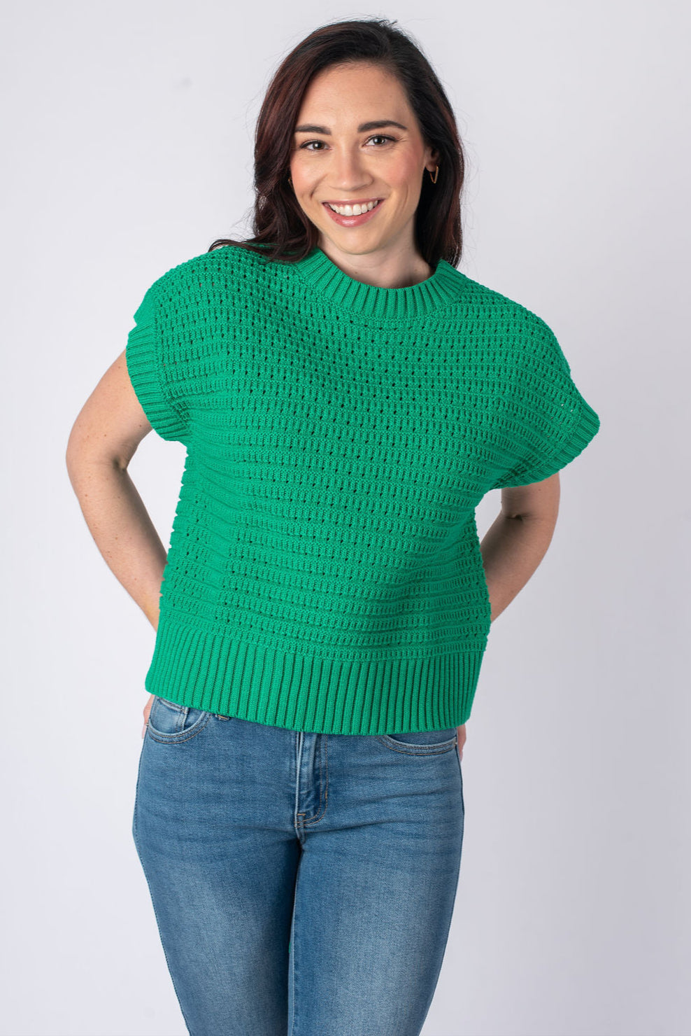 Entro | Green Sleeveless Camila Knit Top | Sweetest Stitch