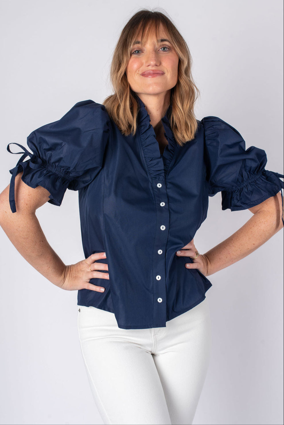 Entro | Short Puff Sleeve Mallory Top | Sweetest Stitch