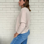 Charlotte Avery | Taupe Long Sleeve Top | Sweetest Stitch