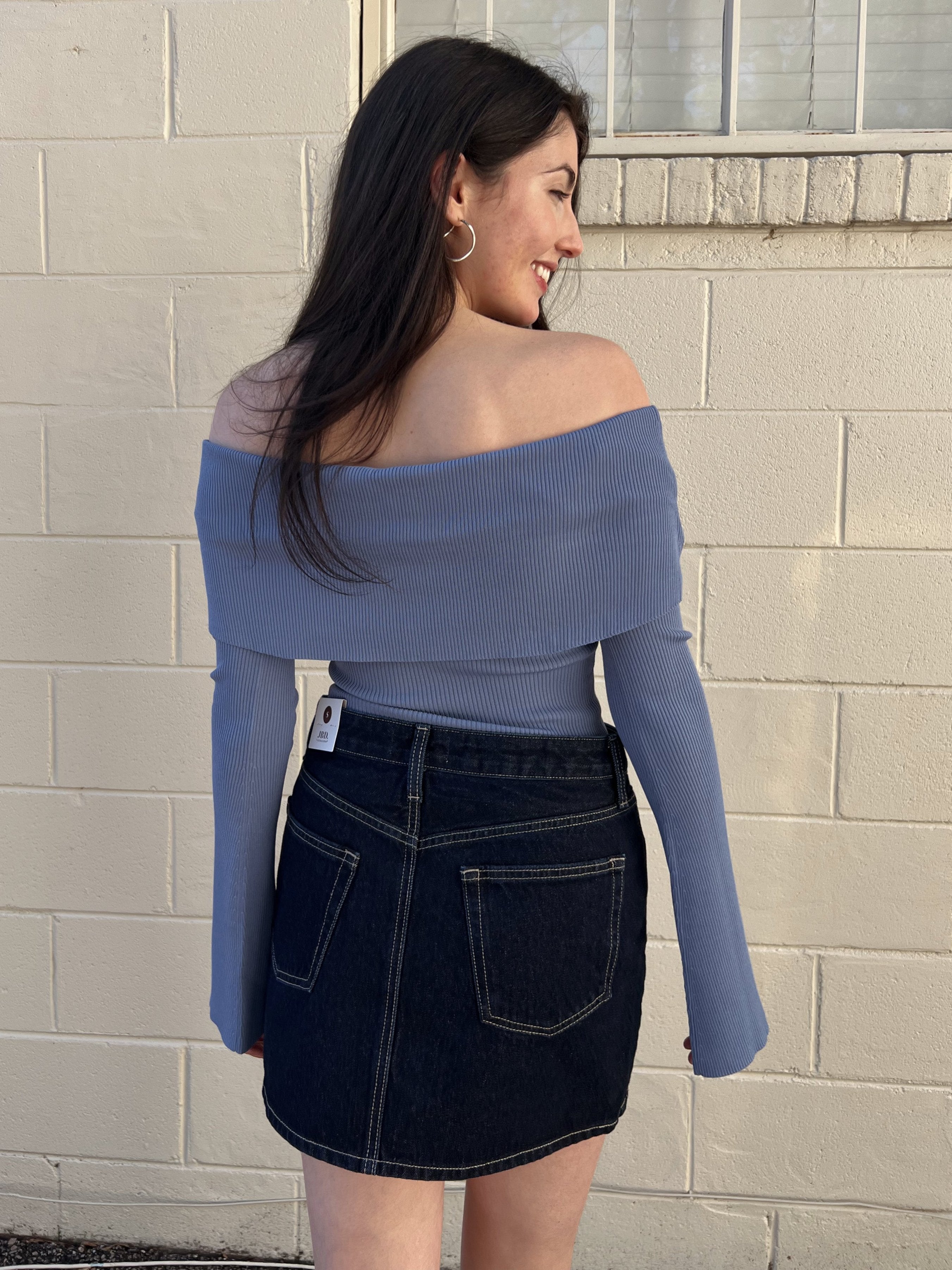 NIA | Blue Off Shoulder Top | Sweetest Stitch