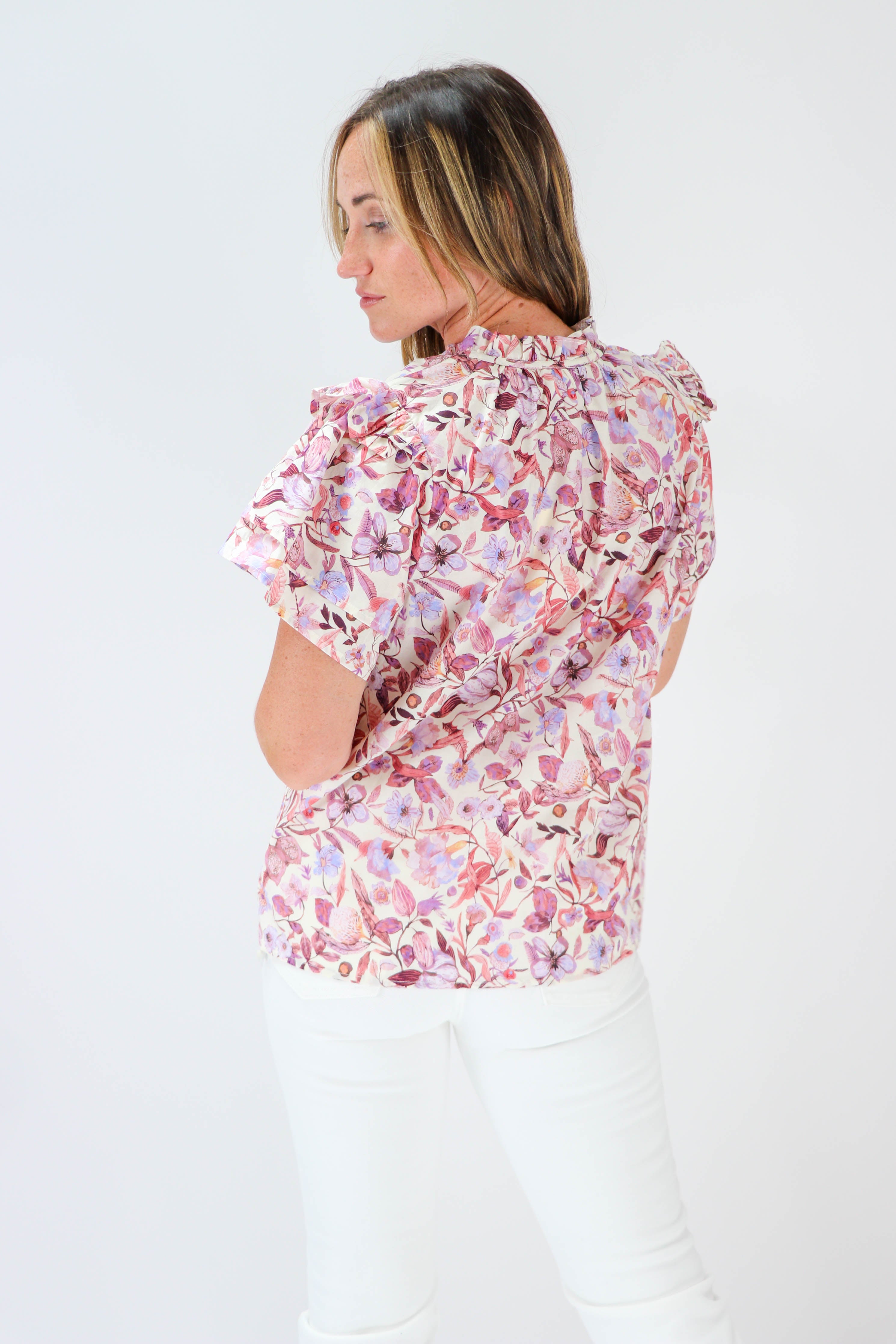 Impressions Sweetest Anticipation Floral Top M / Cream