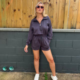 Entro | Long Sleeve Charcoal Romper | Sweetest Stitch 