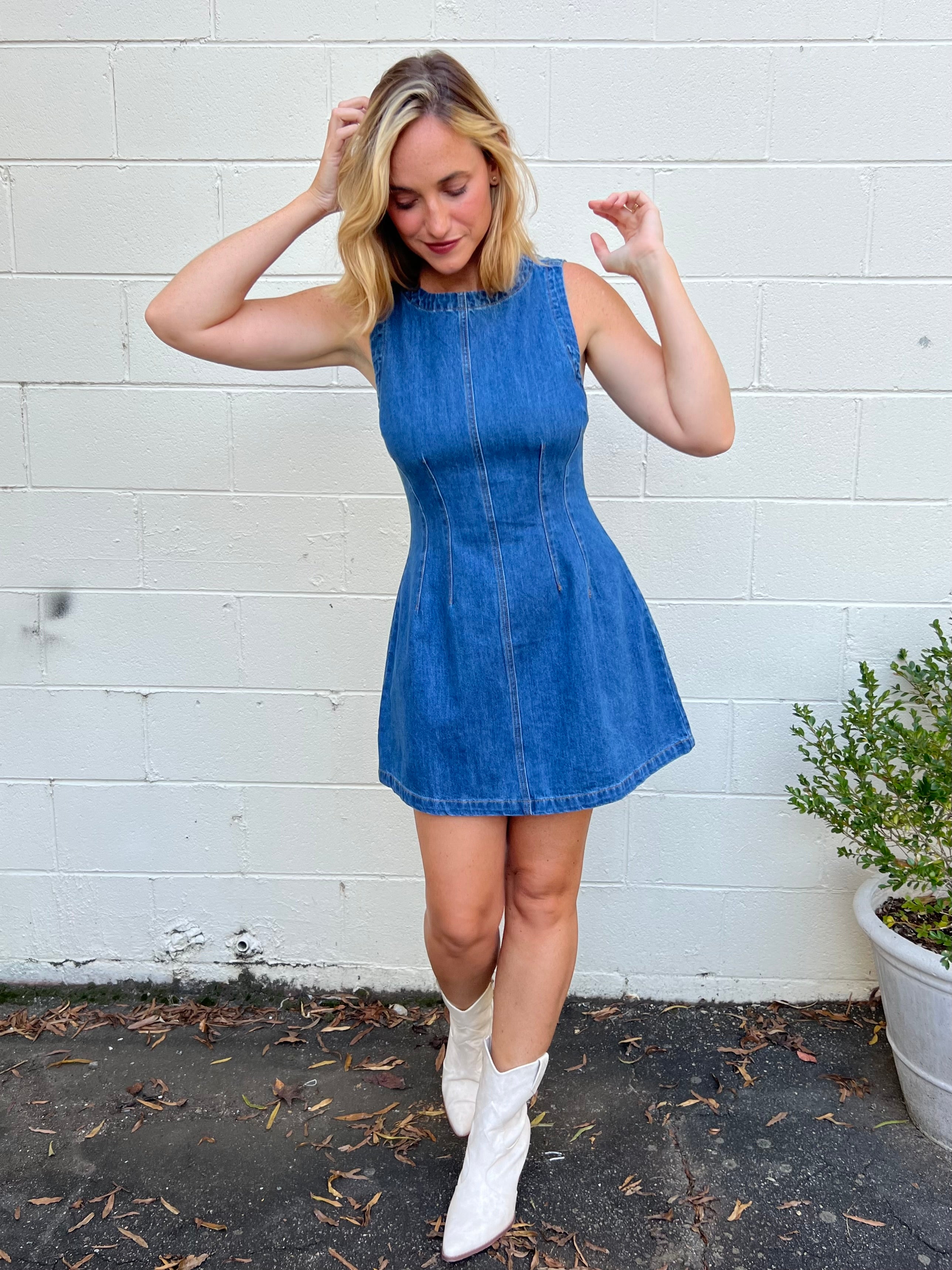 Mable | Mallory Sleeveless Denim Mini Dress | Sweetest Stitch