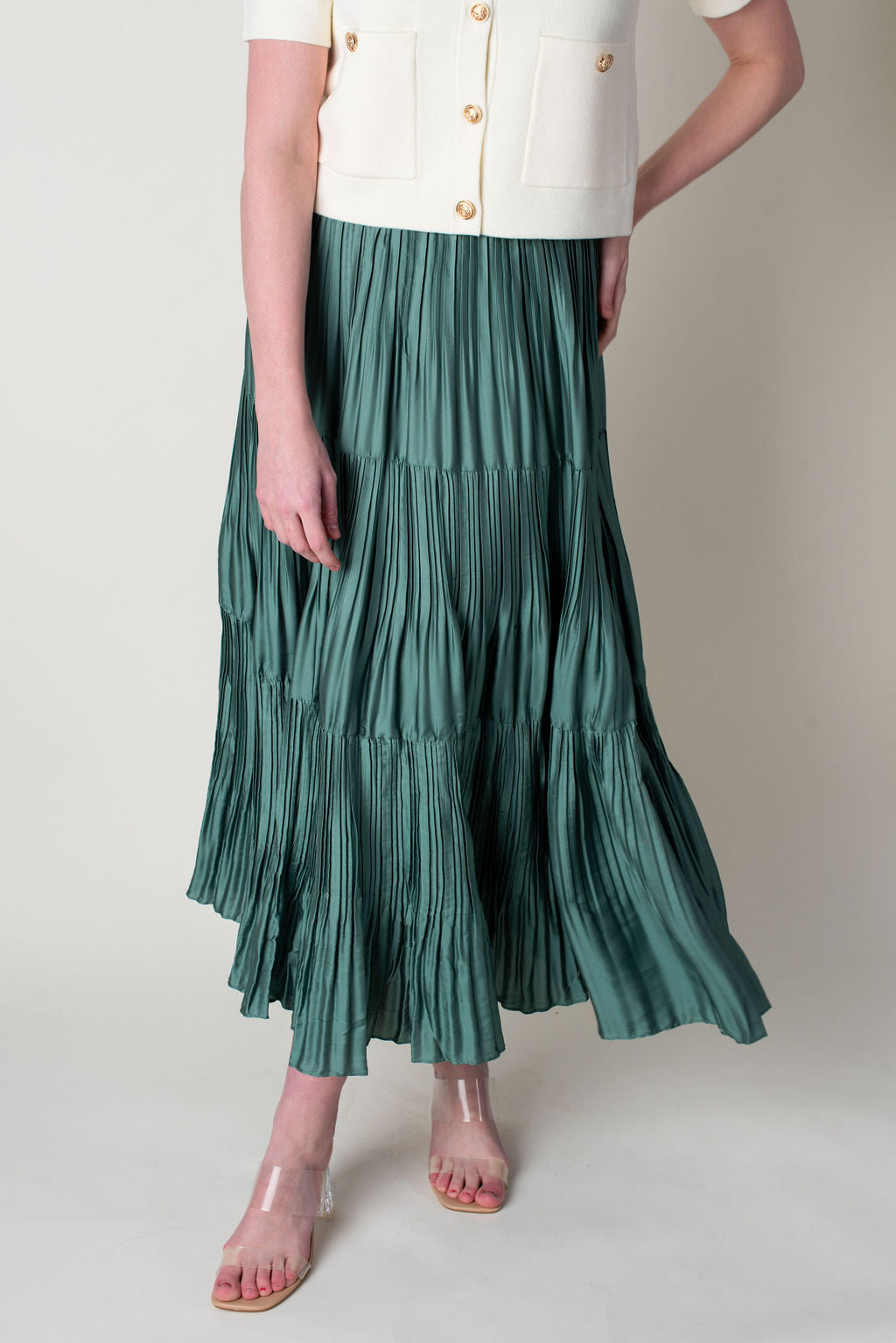 Current Air | Lucy Pleated Midi Skirt | Sweetest Stitch