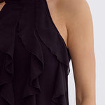 Entro | Black Ruffle Sleeveless Top | Sweetest Stitch Richmond