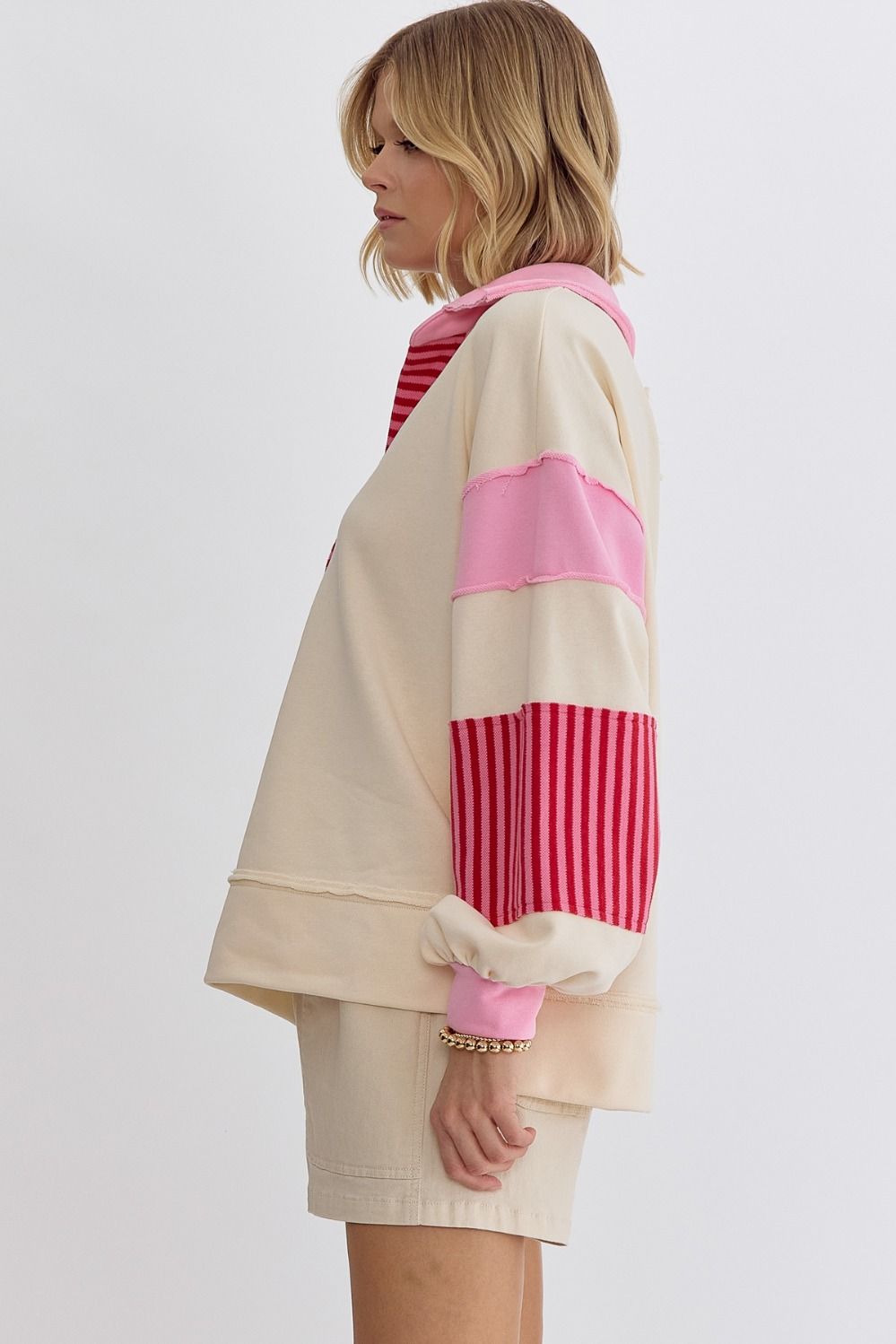 Striped best sale pullover sweatshirt