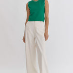 Entro | Green Pearl Sleeveless Top | Sweetest Stitch Shop Tops 