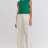 Entro | Green Pearl Sleeveless Top | Sweetest Stitch Shop Tops 