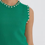 Entro | Green Pearl Sleeveless Top | Sweetest Stitch Shop Tops 