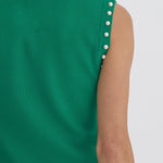 Entro | Green Pearl Sleeveless Top | Sweetest Stitch Shop Tops 