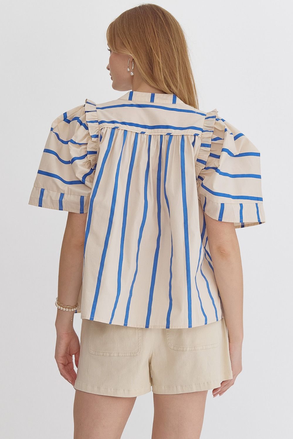 Entro | Striped Short Sleeve Top | Sweetest Stitch Shop Cute Tops