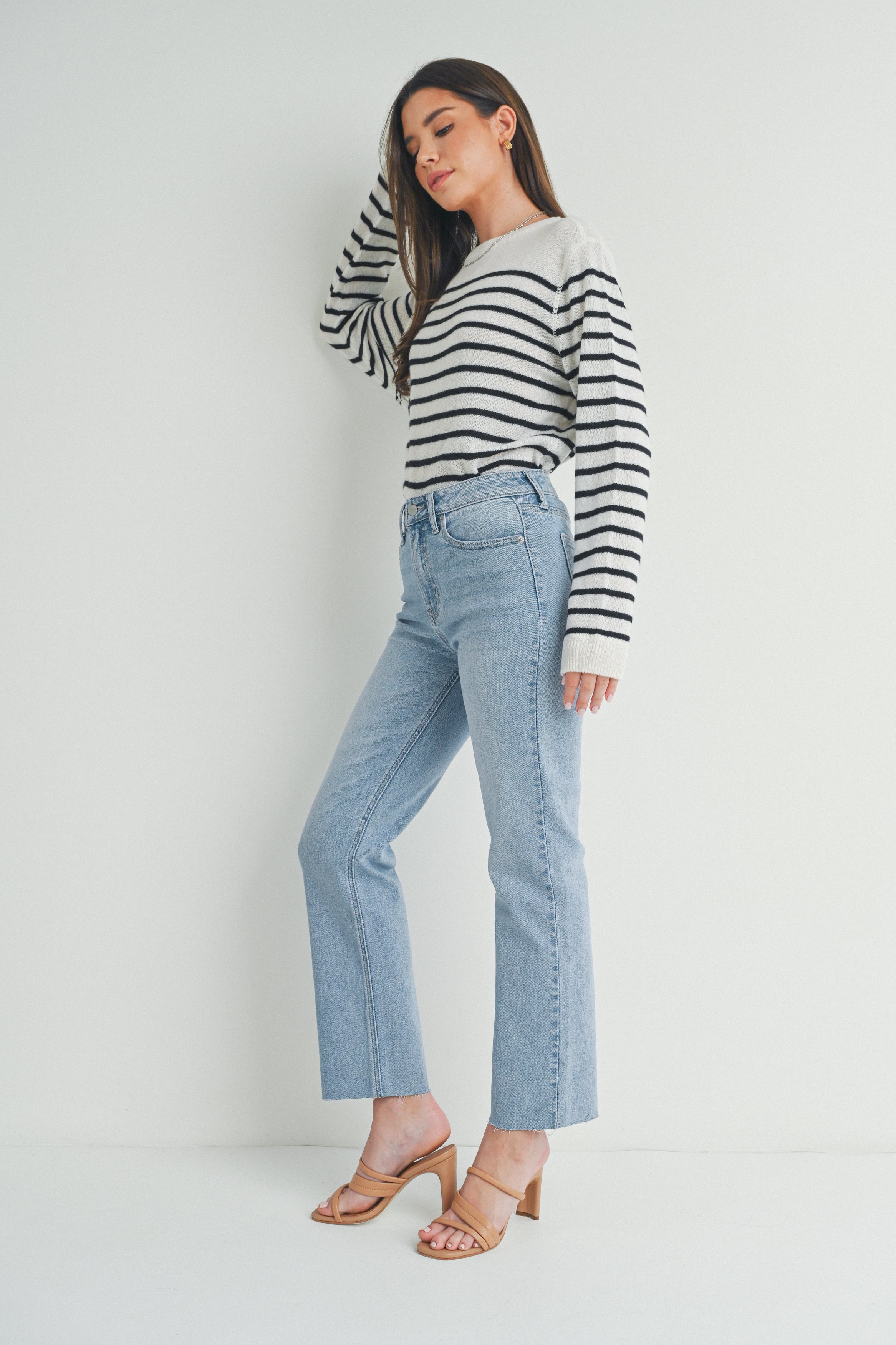 Just Black | Light Wash Straight Straight Leg Jeans | Sweetest Stitch