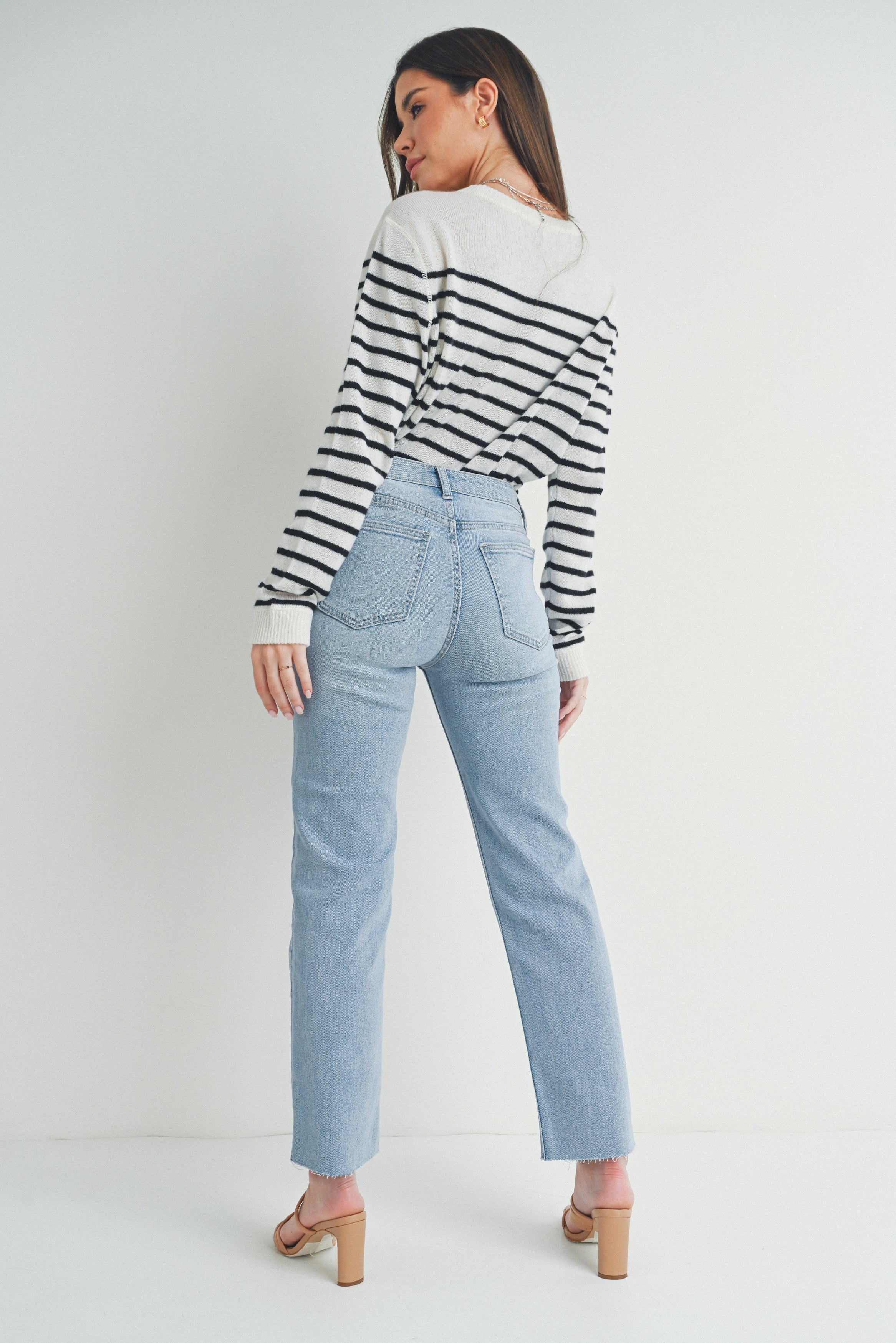 Just Black | Light Wash Straight Straight Leg Jeans | Sweetest Stitch