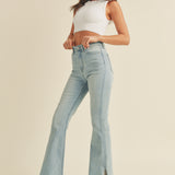 Just Black Denim | Light Wash Split Flare Jeans | Sweetest Stitch