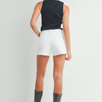 Just Black Denim | White Button Denim Shorts | Sweetest Stitch RVA