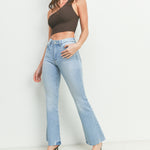 Just Black Denim | Light Wash Cropped Flare Jeans Light | Sweetest Stitch 