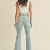 Just Black Denim | Light Wash Split Flare Jeans | Sweetest Stitch