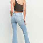 Just Black Denim | Light Wash Cropped Flare Jeans Light | Sweetest Stitch 