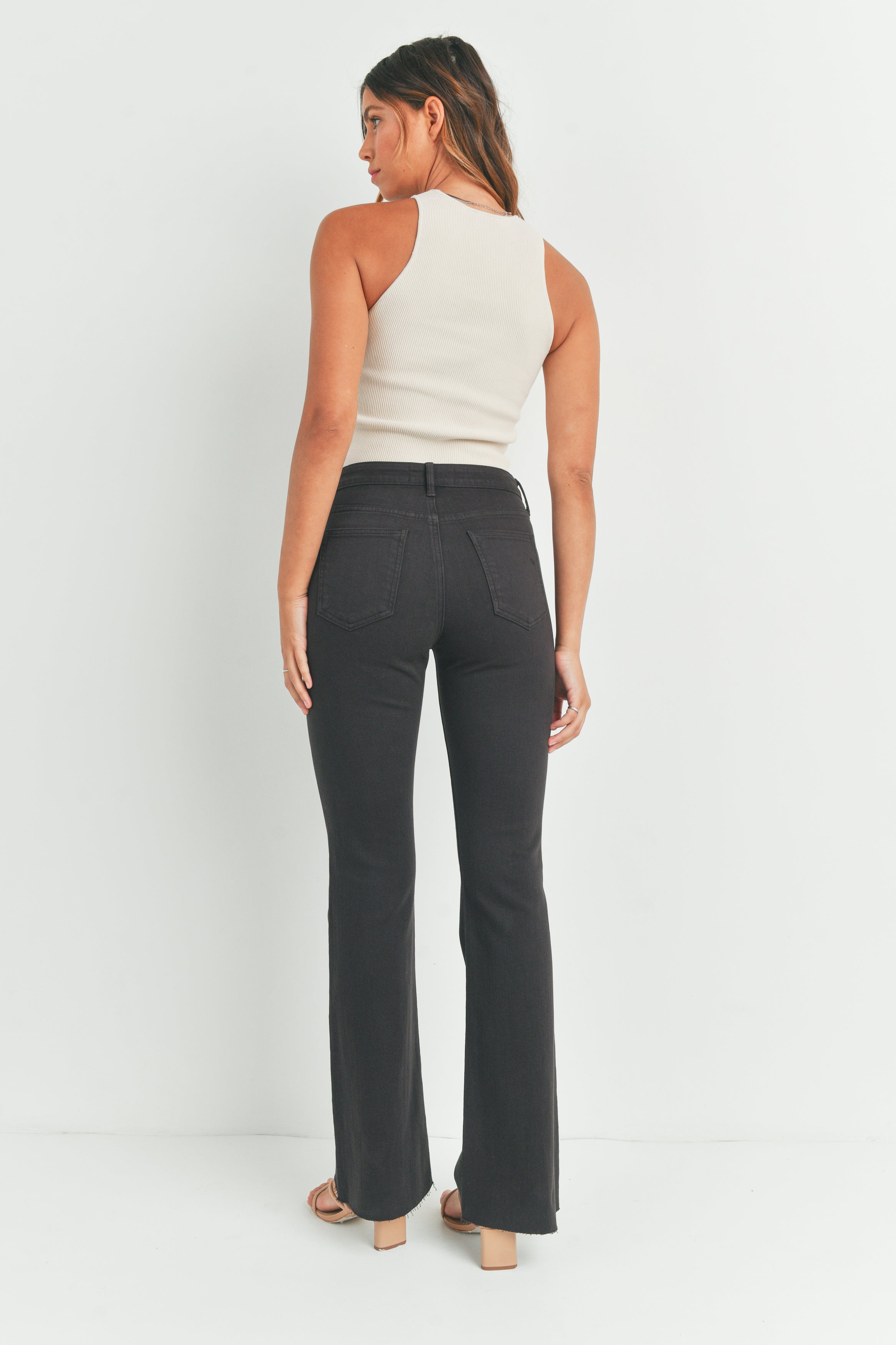 Just Black Denim High-Rise Cropped Skinny Jeans in Black | Bloomingdale's